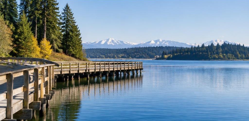 Illustrative Pacific Northwest lifestyle scene accompanying Moving from Maine to Olympia, WA: A Step-by-Step Relocation Guide