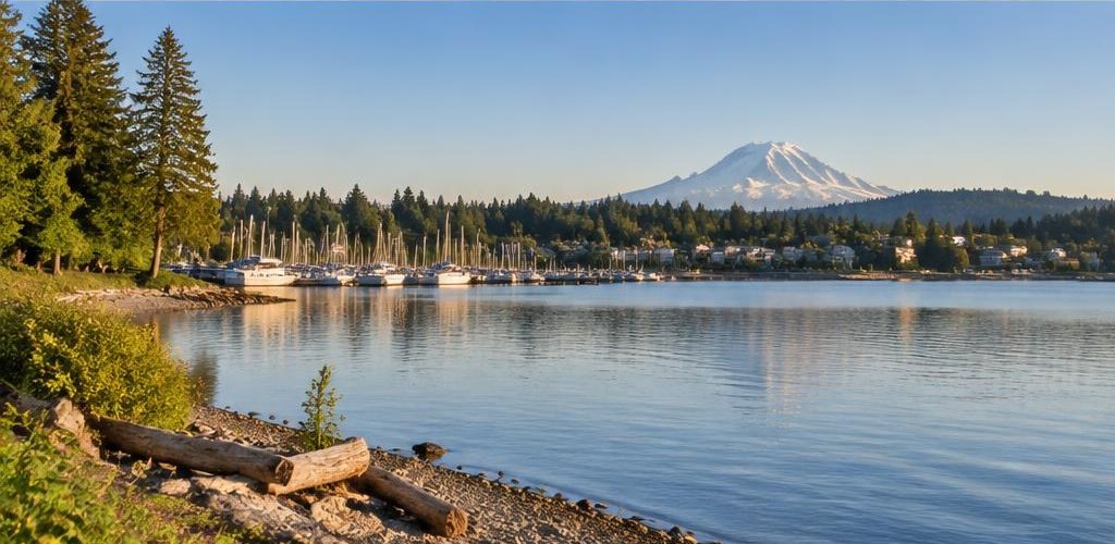 Illustrative Pacific Northwest lifestyle scene accompanying Missouri vs. Washington State: Relocating to Olympia Guide