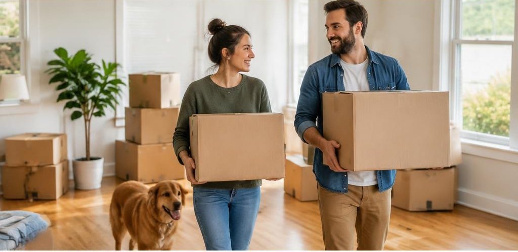 Illustrative homeownership scene accompanying Moving from South Dakota to Olympia, WA: A Relocation Guide