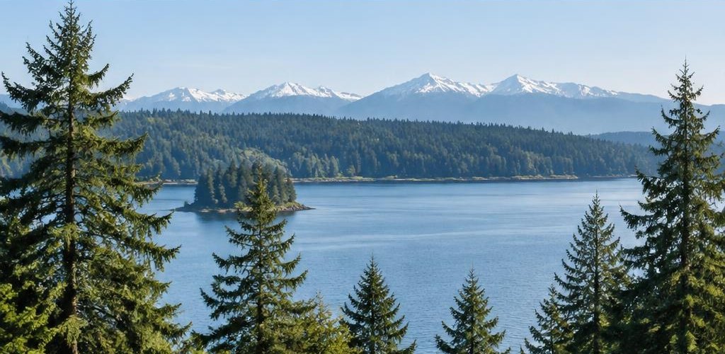 Illustrative Pacific Northwest lifestyle scene accompanying Moving from New Mexico to Olympia, WA: A Relocation Guide