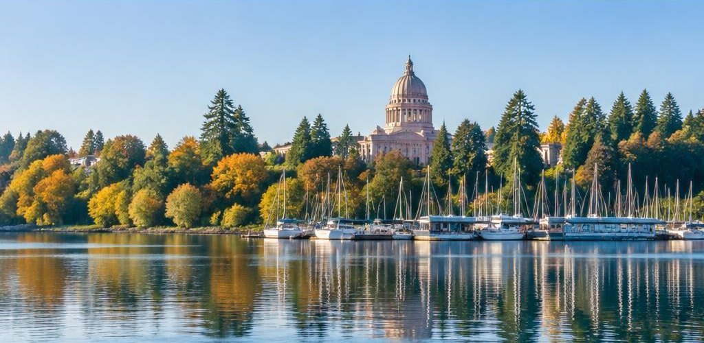 Illustrative Pacific Northwest lifestyle scene accompanying Moving from Illinois to Olympia, WA: A Step-by-Step Relocation Guide