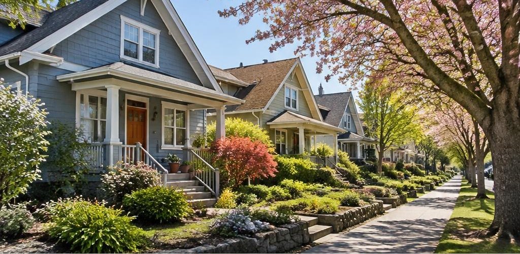 Illustrative residential setting accompanying Eastside Olympia Neighborhood Guide for Home Buyers