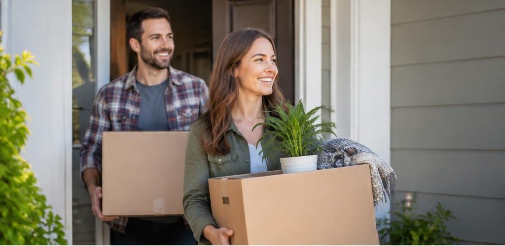Illustrative homeownership scene accompanying Alaska vs. Washington State: Living in Olympia and the PNW