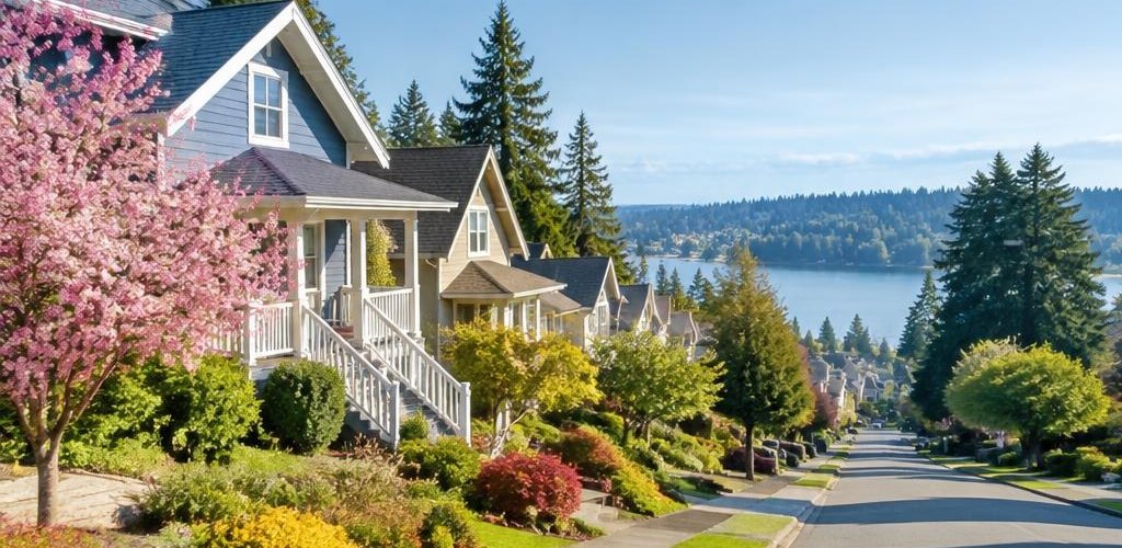 Illustrative residential setting accompanying Texas vs. Washington State: A Guide for Moving to Olympia, WA
