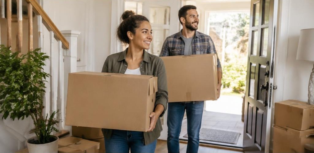 Illustrative homeownership scene accompanying Massachusetts vs. Washington State: Moving to Olympia, WA Guide