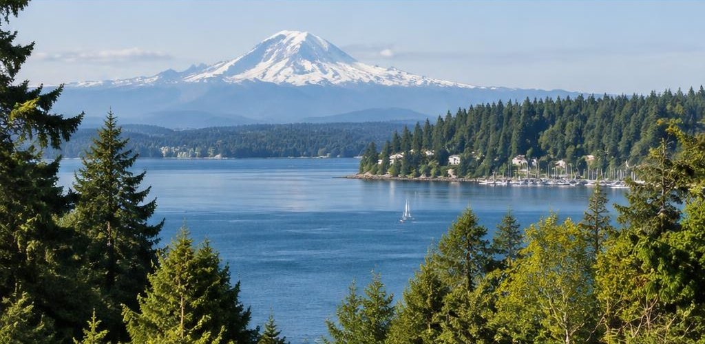 Illustrative Pacific Northwest lifestyle scene accompanying Delaware vs. Washington State: Cost of Living and Lifestyle Guide