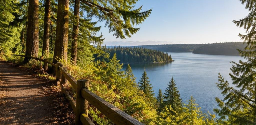 Illustrative Pacific Northwest lifestyle scene accompanying Moving from District of Columbia to Olympia, WA: Relocation Guide