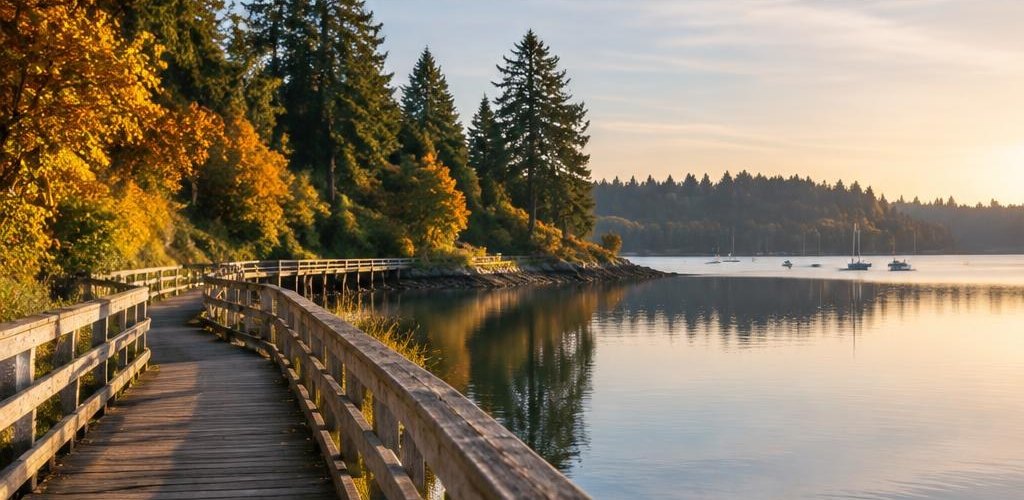 Illustrative Pacific Northwest lifestyle scene accompanying Montana vs. Washington State: Cost of Living and Lifestyle Guide