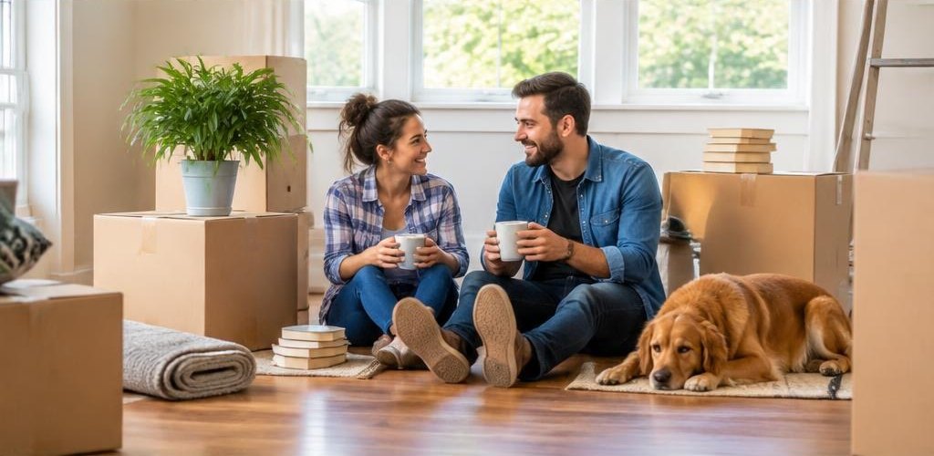 Illustrative homeownership scene accompanying Minnesota vs. Washington State: Moving to Olympia Guide