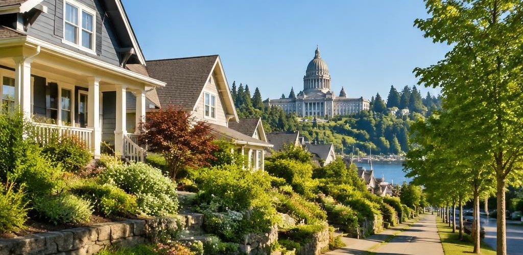 Illustrative residential setting accompanying South Carolina vs. Washington State: Relocating to Olympia