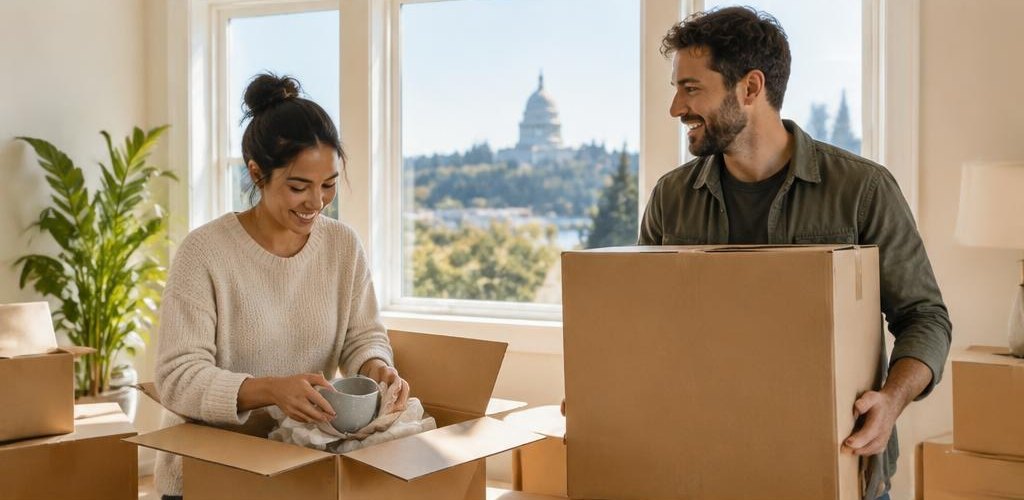 Illustrative homeownership scene accompanying Moving from Colorado to Olympia, WA: A Step-by-Step Relocation Guide