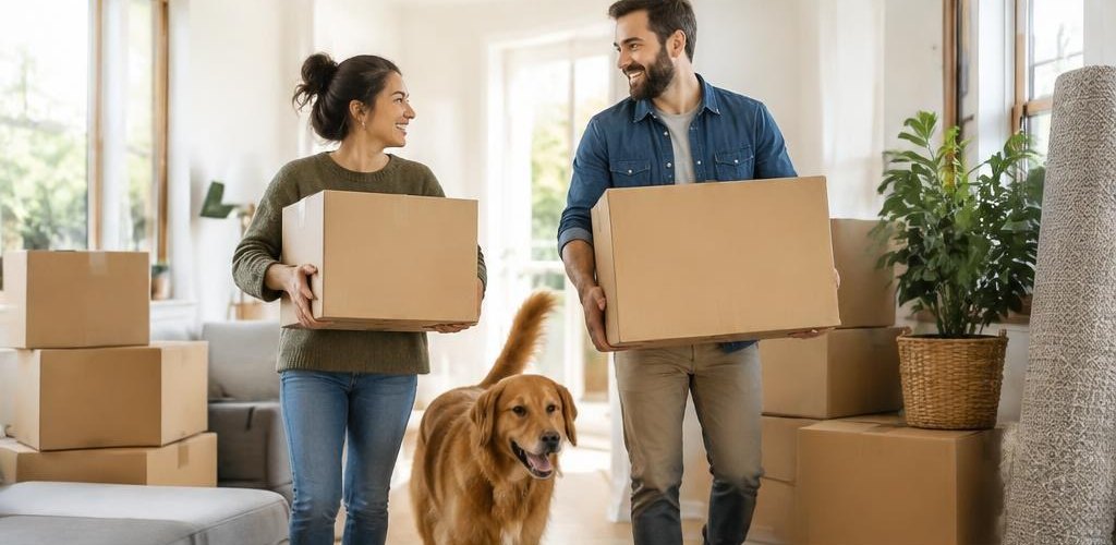 Illustrative homeownership scene accompanying Moving from North Carolina to Olympia, WA: Relocation Guide