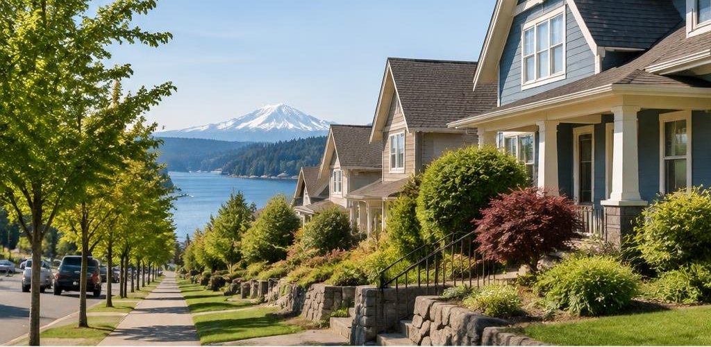 Illustrative residential setting accompanying North Carolina vs. Washington State: Relocating to Olympia, WA