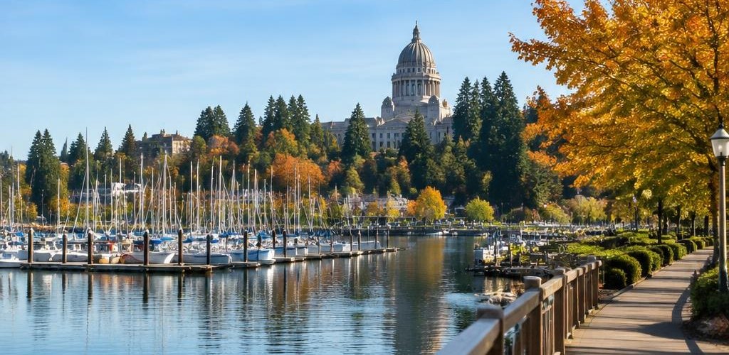 Illustrative Pacific Northwest lifestyle scene accompanying New Mexico vs. Washington State: Cost of Living and Lifestyle