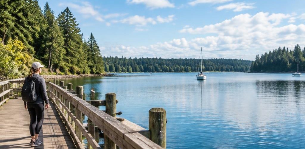 Illustrative Pacific Northwest lifestyle scene accompanying Moving from Florida to Olympia, WA: A Relocation Guide