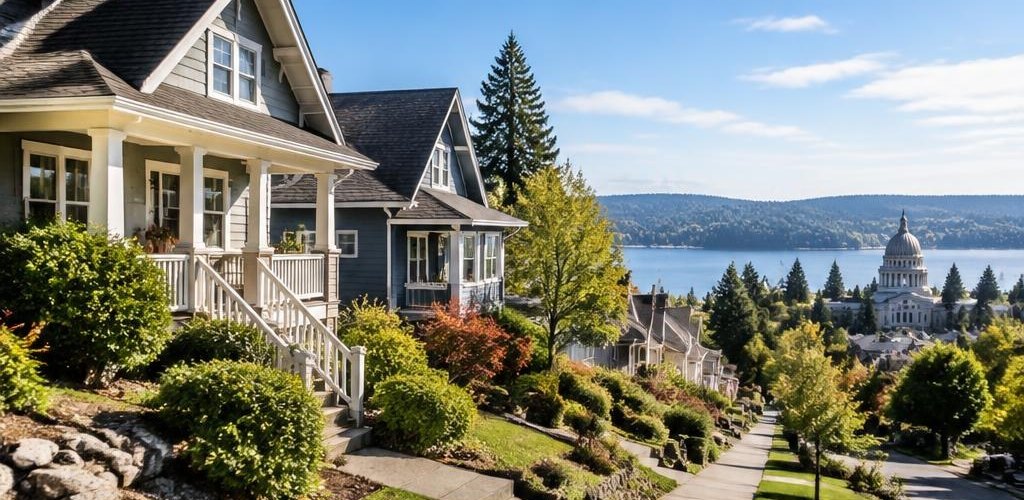 Illustrative residential setting accompanying Moving from North Dakota to Olympia, WA: A Relocation Guide