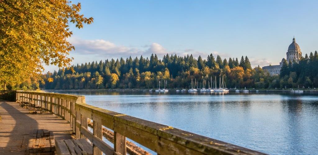 Illustrative Pacific Northwest lifestyle scene accompanying Moving from Nebraska to Olympia, WA: A Step-by-Step Relocation Guide