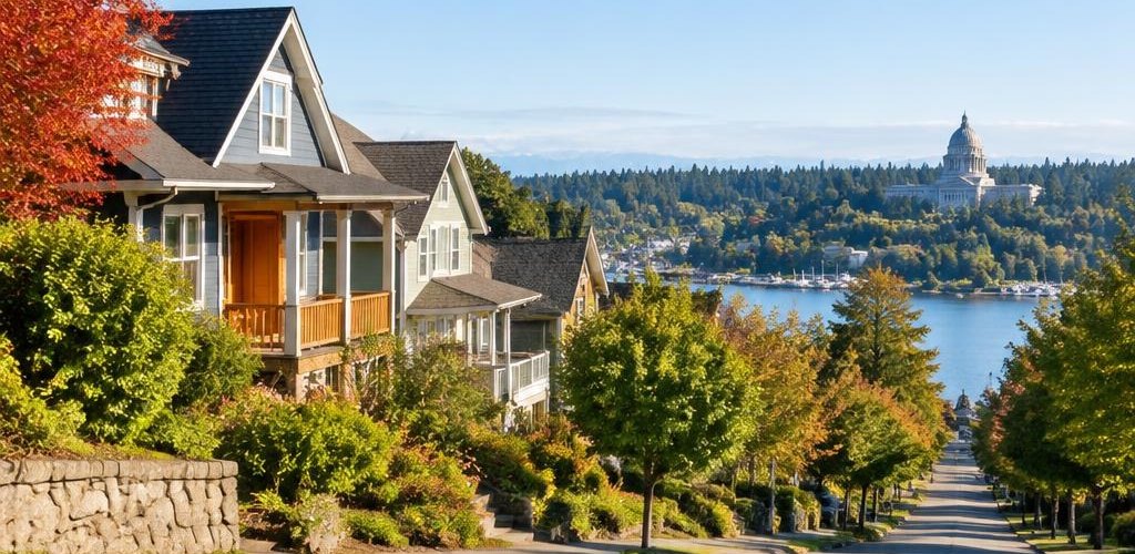 Illustrative residential setting accompanying Vermont vs. Washington State: Moving to Olympia Guide