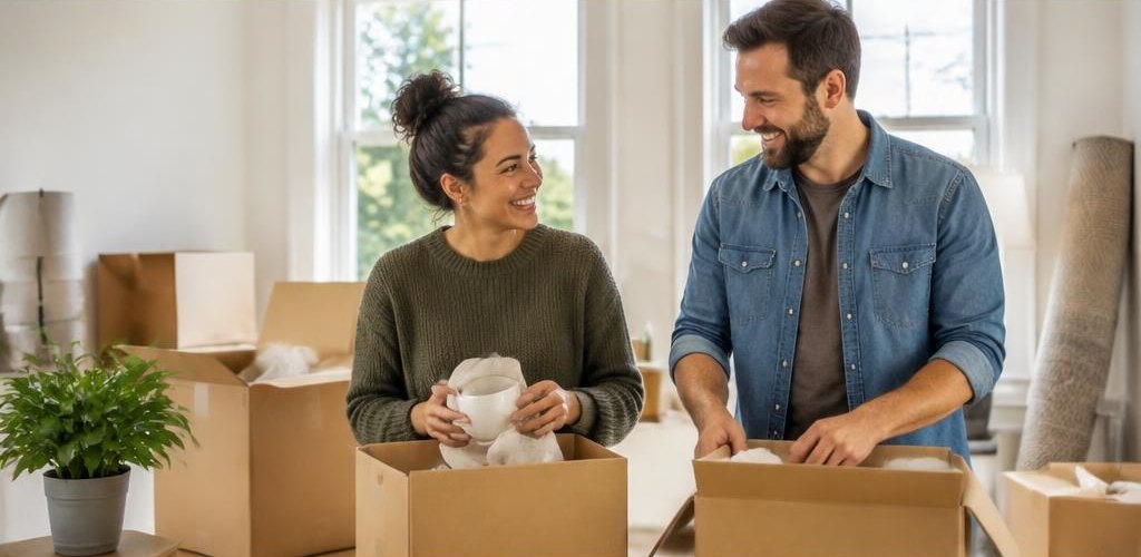 Illustrative homeownership scene accompanying Arkansas vs. Washington State: Relocating to Olympia, WA