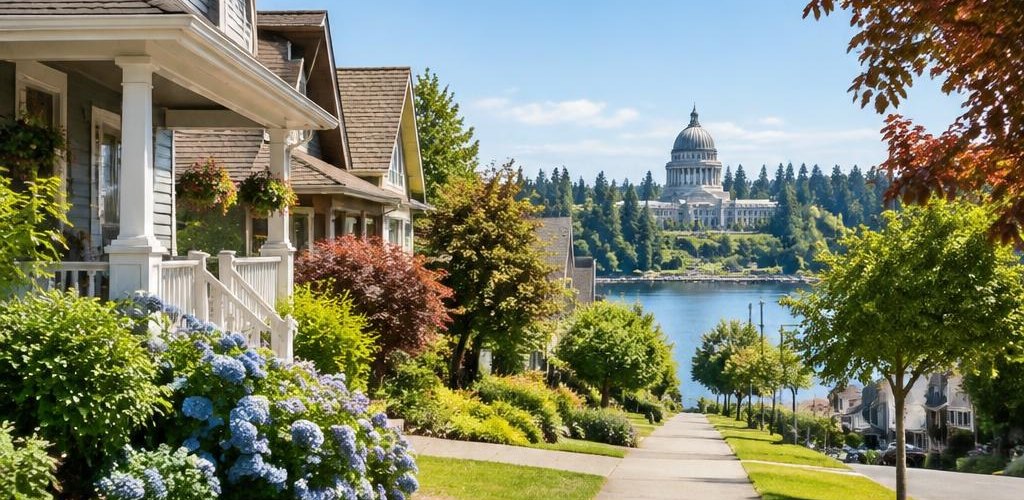 Illustrative residential setting accompanying Ohio vs. Washington State: Moving to Olympia, WA Guide