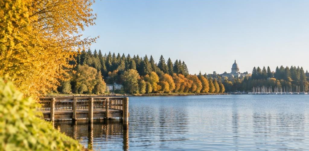 Illustrative Pacific Northwest lifestyle scene accompanying Moving from Mississippi to Olympia, WA: A Relocation Guide