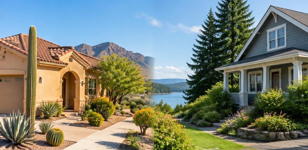 Illustrative residential setting accompanying Arizona vs. Washington State: A Guide for Moving to Olympia