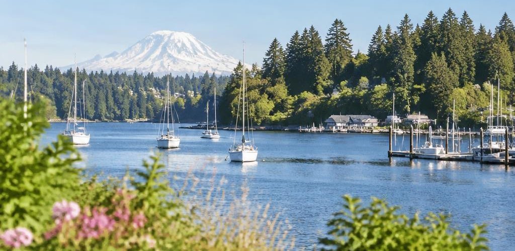 Illustrative Pacific Northwest lifestyle scene accompanying Oklahoma vs. Washington State: Cost of Living and Lifestyle Guide