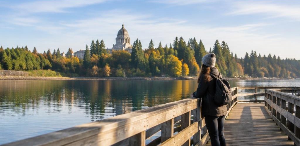 Illustrative Pacific Northwest lifestyle scene accompanying Moving from Idaho to Olympia, WA: A Step-by-Step Relocation Guide