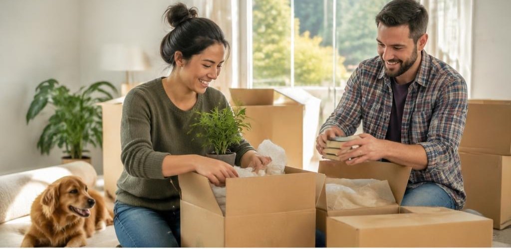 Illustrative homeownership scene accompanying Moving from Rhode Island to Olympia, WA: A Step-by-Step Guide