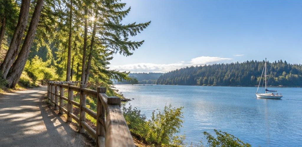 Illustrative Pacific Northwest lifestyle scene accompanying Moving from Indiana to Olympia, WA: A Step-by-Step Guide
