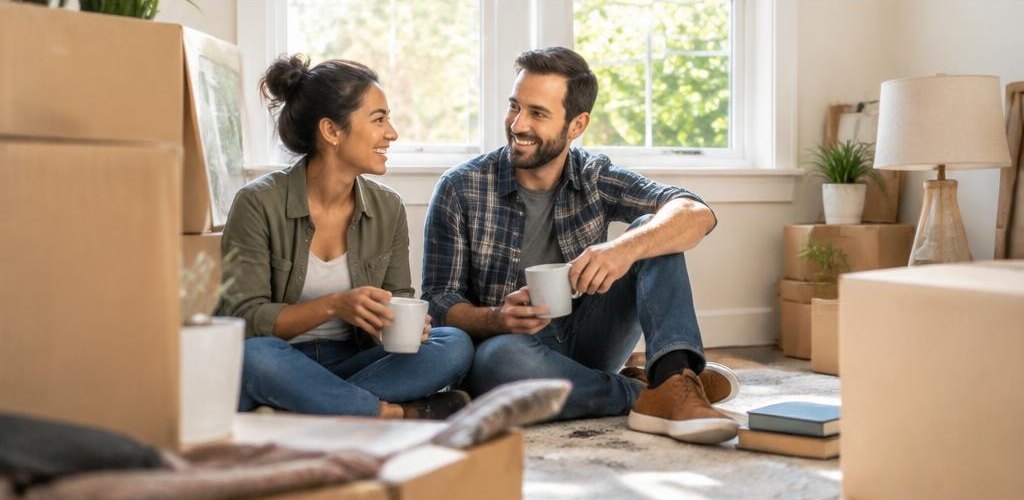 Illustrative homeownership scene accompanying Moving from Indiana to Olympia, WA: A Step-by-Step Guide