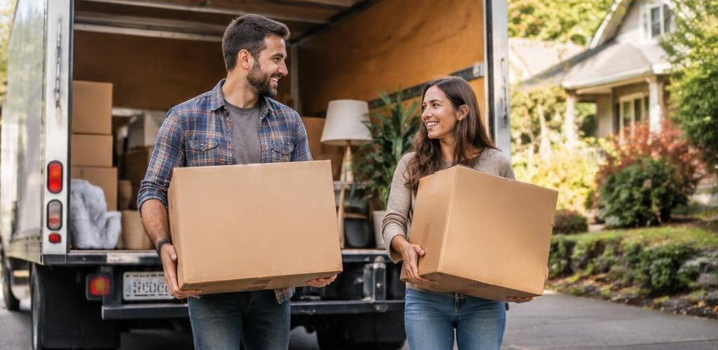 Illustrative homeownership scene accompanying Moving from North Dakota to Olympia, WA: A Relocation Guide