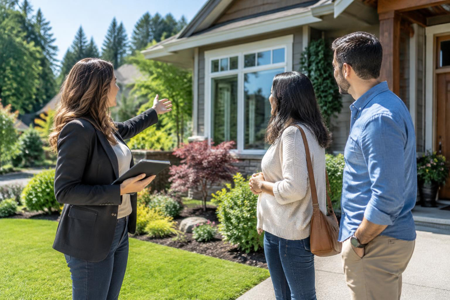 Illustrative people naturally engaged in the article's homeownership or relocation topic accompanying Before the Sign Goes Up: A Seller’s Guide to Standing Out in Lacey