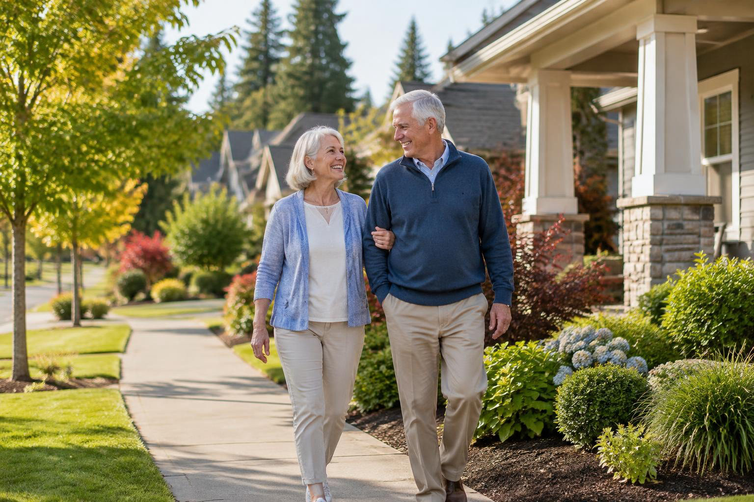 Illustrative a residential exterior or neighborhood streetscape accompanying Downsizing in Lacey: A Comfortable Next Chapter for Retirees