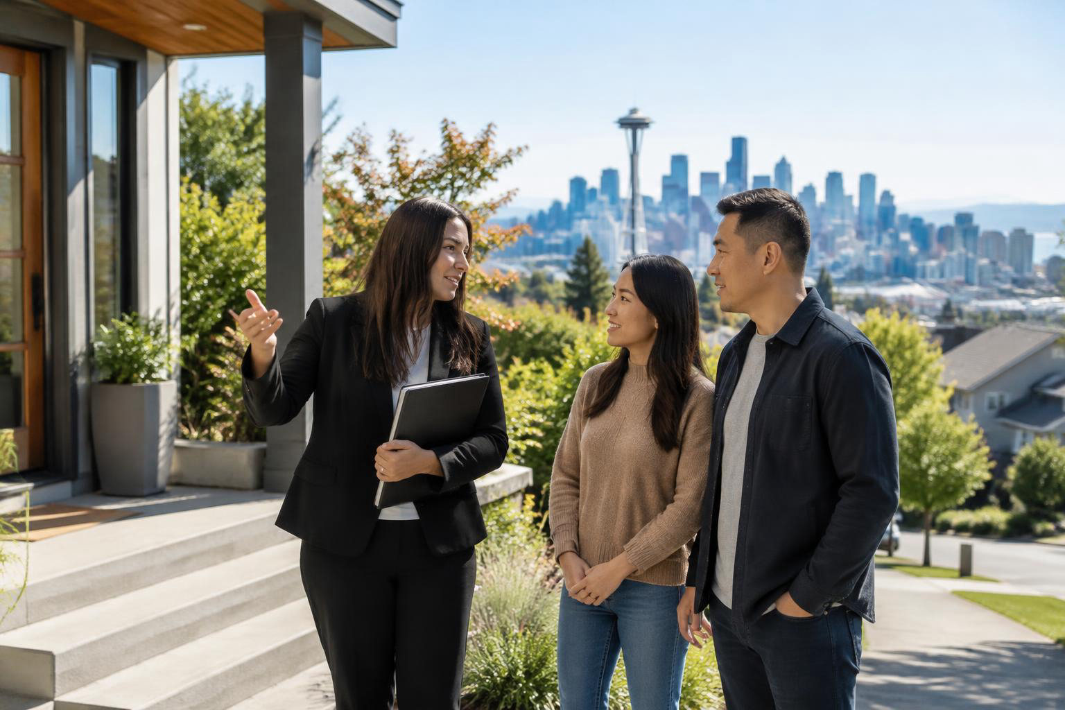 Illustrative a residential exterior or neighborhood streetscape accompanying How Do I Find a Trustworthy Listing Agent in Seattle?