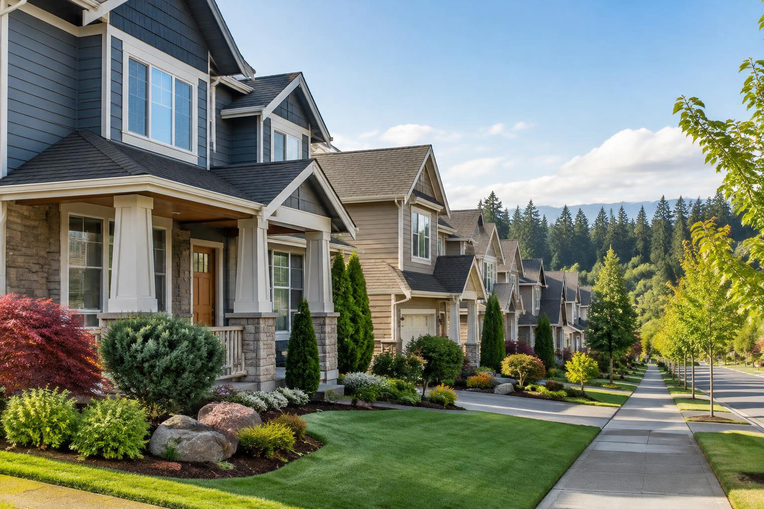Illustrative a residential exterior or neighborhood streetscape accompanying Lacey Property Taxes and Closing Costs: Know Your Budget Before You Move