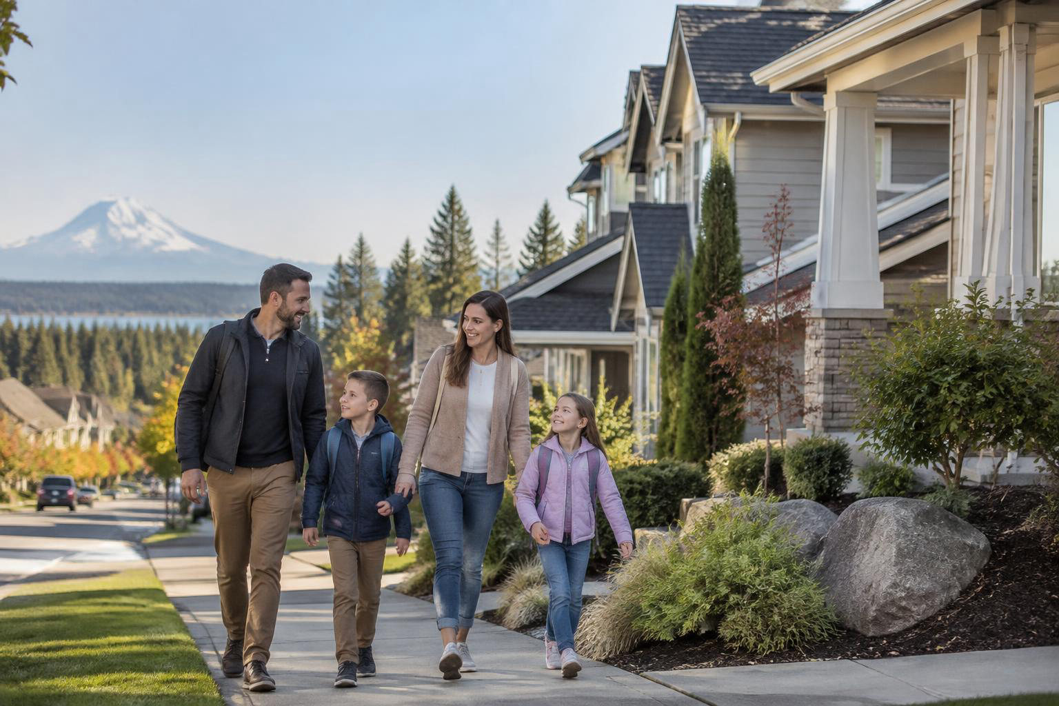 Illustrative people naturally engaged in the article's homeownership or relocation topic accompanying Lacey Schools and Commutes: A Practical Guide to Choosing Your Next Home
