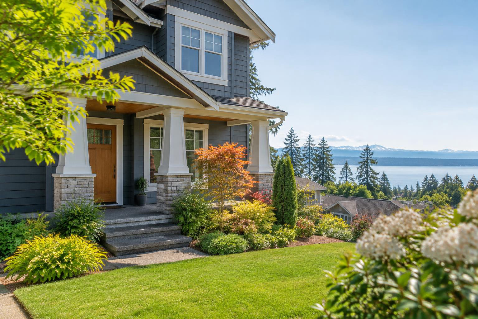 Illustrative a residential exterior or neighborhood streetscape accompanying Make Your Olympia Home Show Its Best: A Room-by-Room Staging and Prep Plan