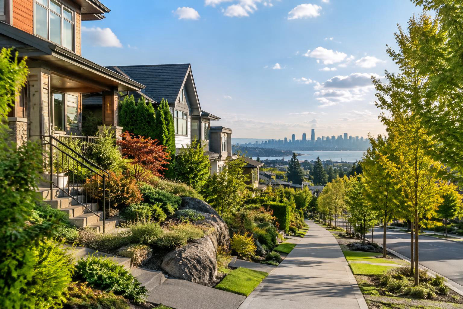 Illustrative a residential exterior or neighborhood streetscape accompanying Moving to King County from Seattle or California: A Practical Guide to Finding Your Fit