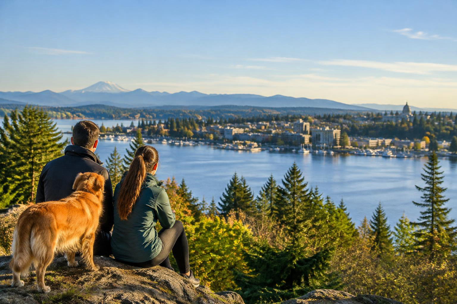 Illustrative a distinct regional lifestyle, outdoor, travel, or home detail accompanying Moving to Olympia from Seattle or California: A Guide to Settling In
