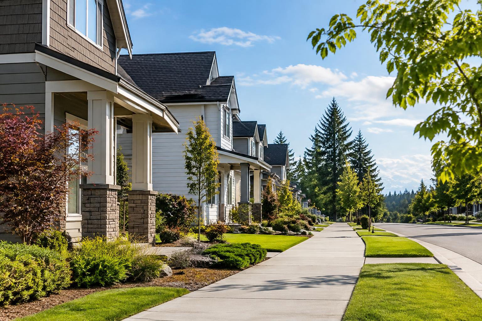Illustrative a residential exterior or neighborhood streetscape accompanying New Construction or Resale in Lacey? A Practical Guide to Finding Your Fit