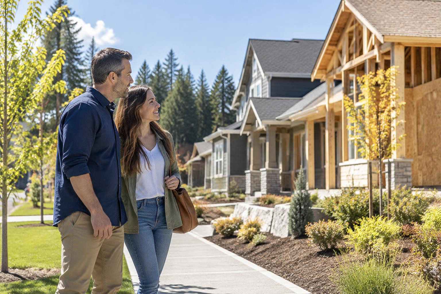 Illustrative people naturally engaged in the article's homeownership or relocation topic accompanying New Construction or Resale in Tumwater? How to Choose the Right Home