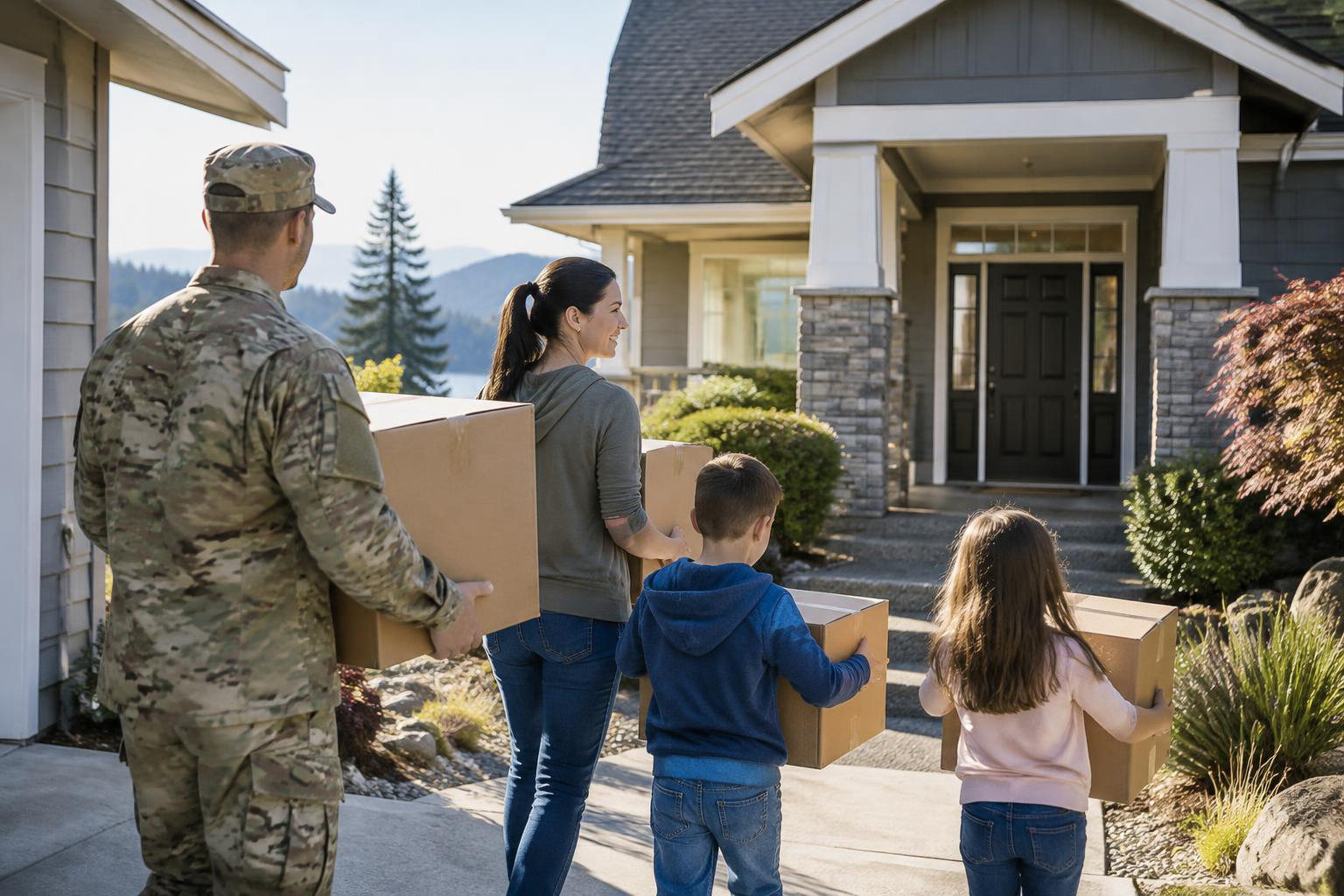 Illustrative people naturally engaged in the article's homeownership or relocation topic accompanying PCS to Olympia: A Practical Home Search Guide for JBLM Families