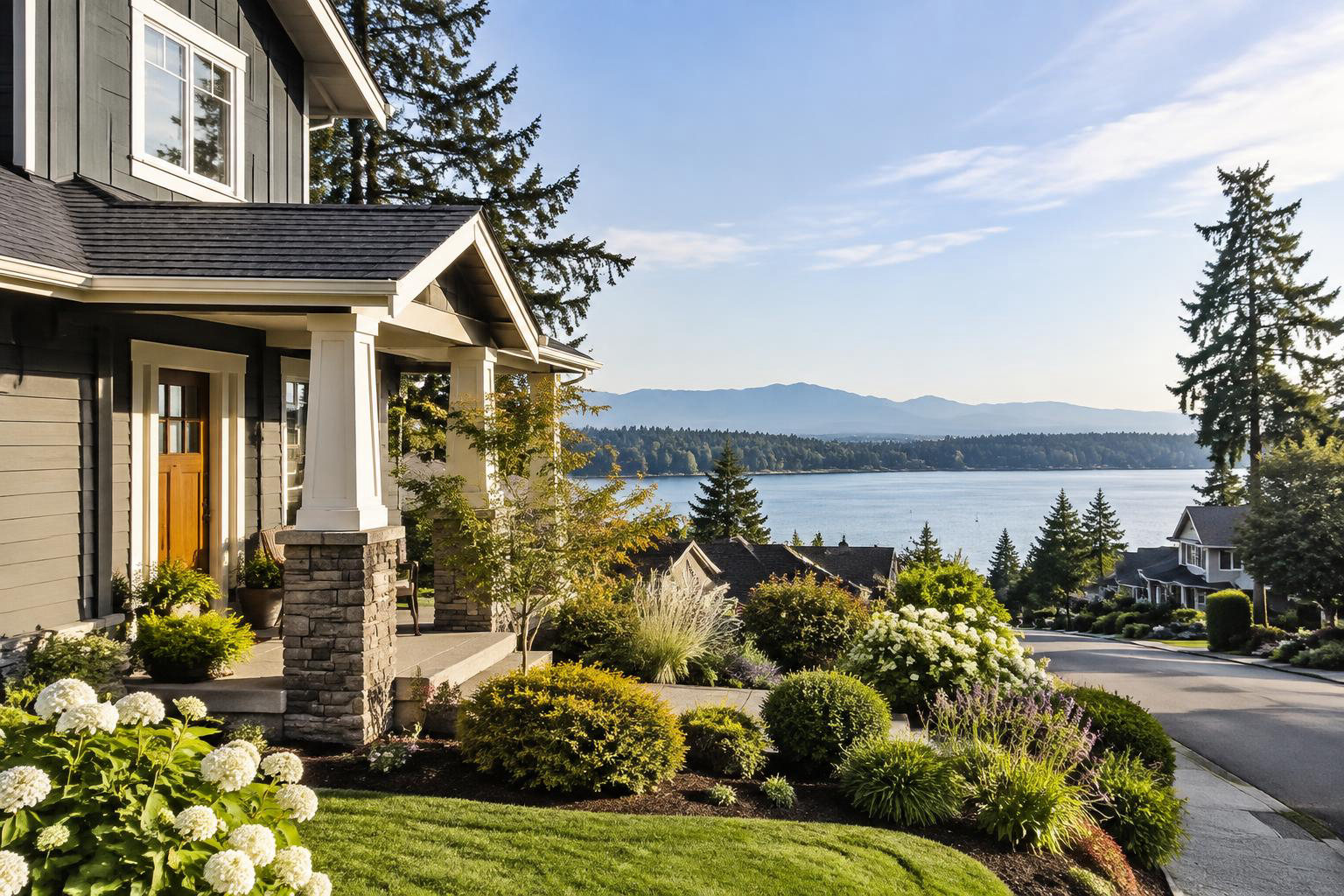 Illustrative a residential exterior or neighborhood streetscape accompanying Pricing Your Olympia Home Right: A Local Guide to a Stronger Selling Strategy