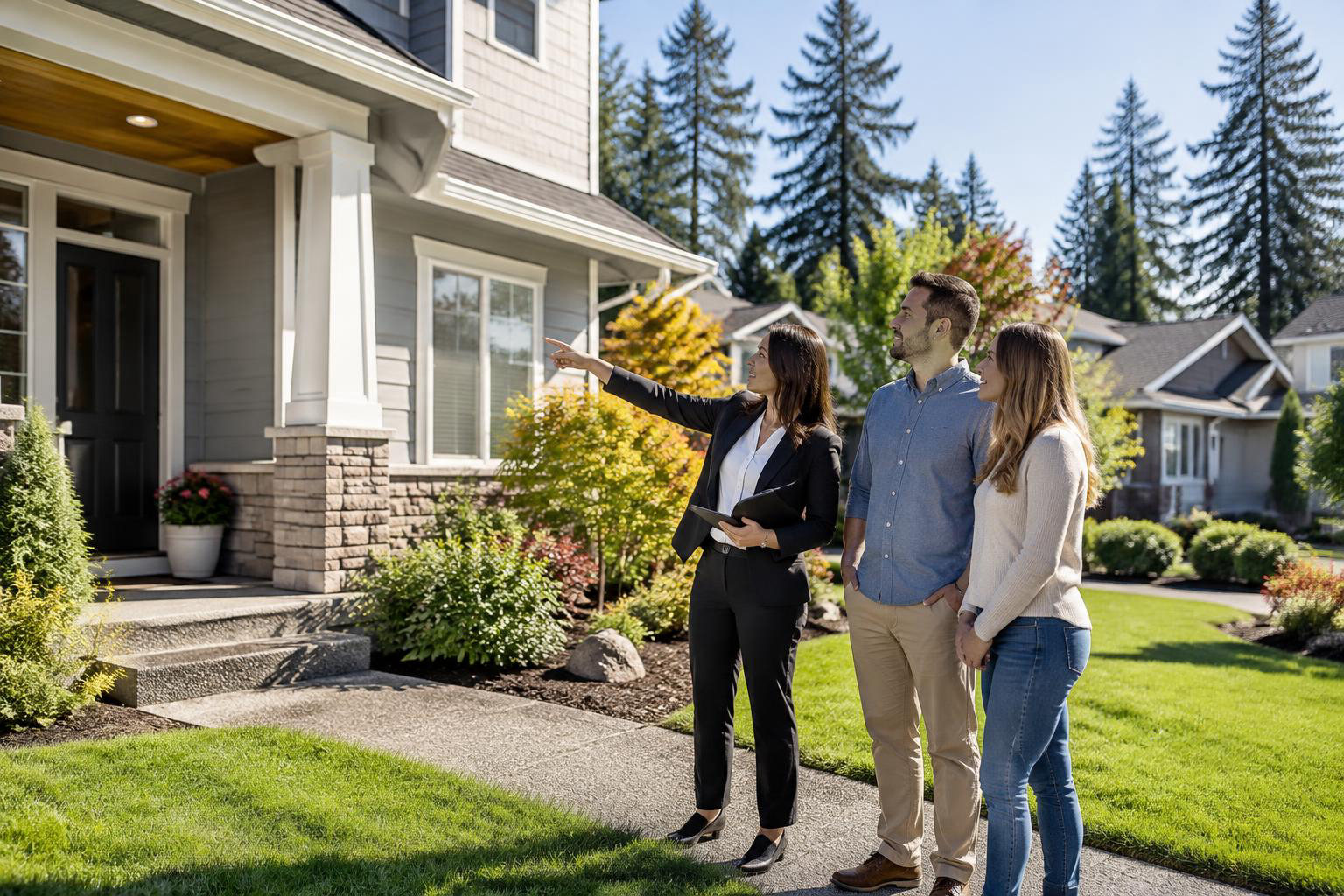 Illustrative a residential exterior or neighborhood streetscape accompanying Selling Your Lacey Home: A Practical Plan from First Repairs to Closing