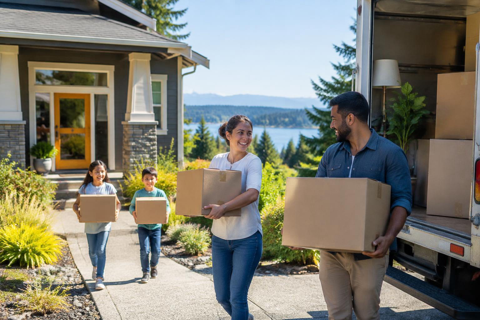 Illustrative people naturally engaged in the article's homeownership or relocation topic accompanying Selling Your Olympia Home: A Practical Guide to Preparing, Pricing and Moving On