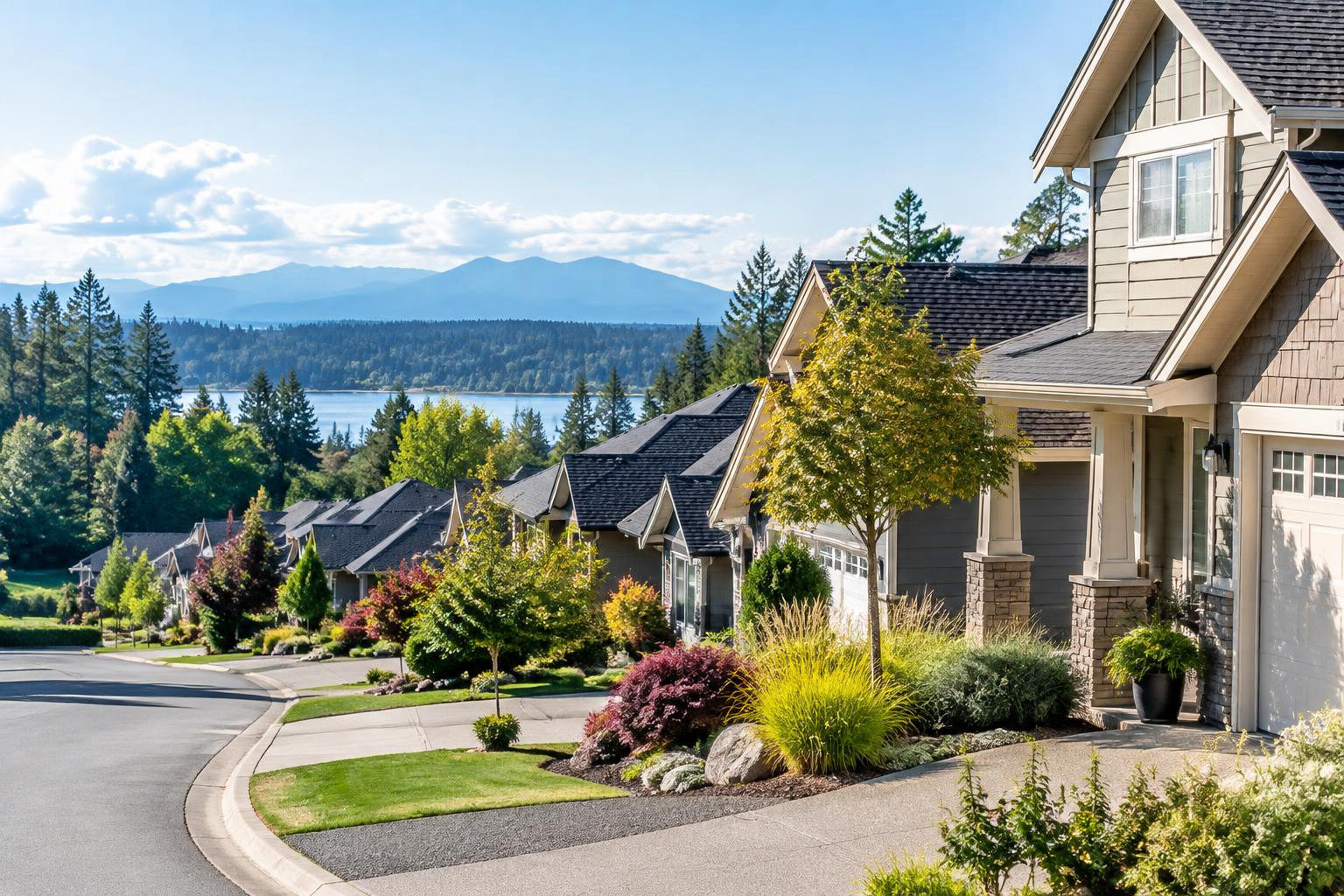 Illustrative a residential exterior or neighborhood streetscape accompanying Tumwater Property Taxes and Closing Costs: Understanding Your Bottom Line