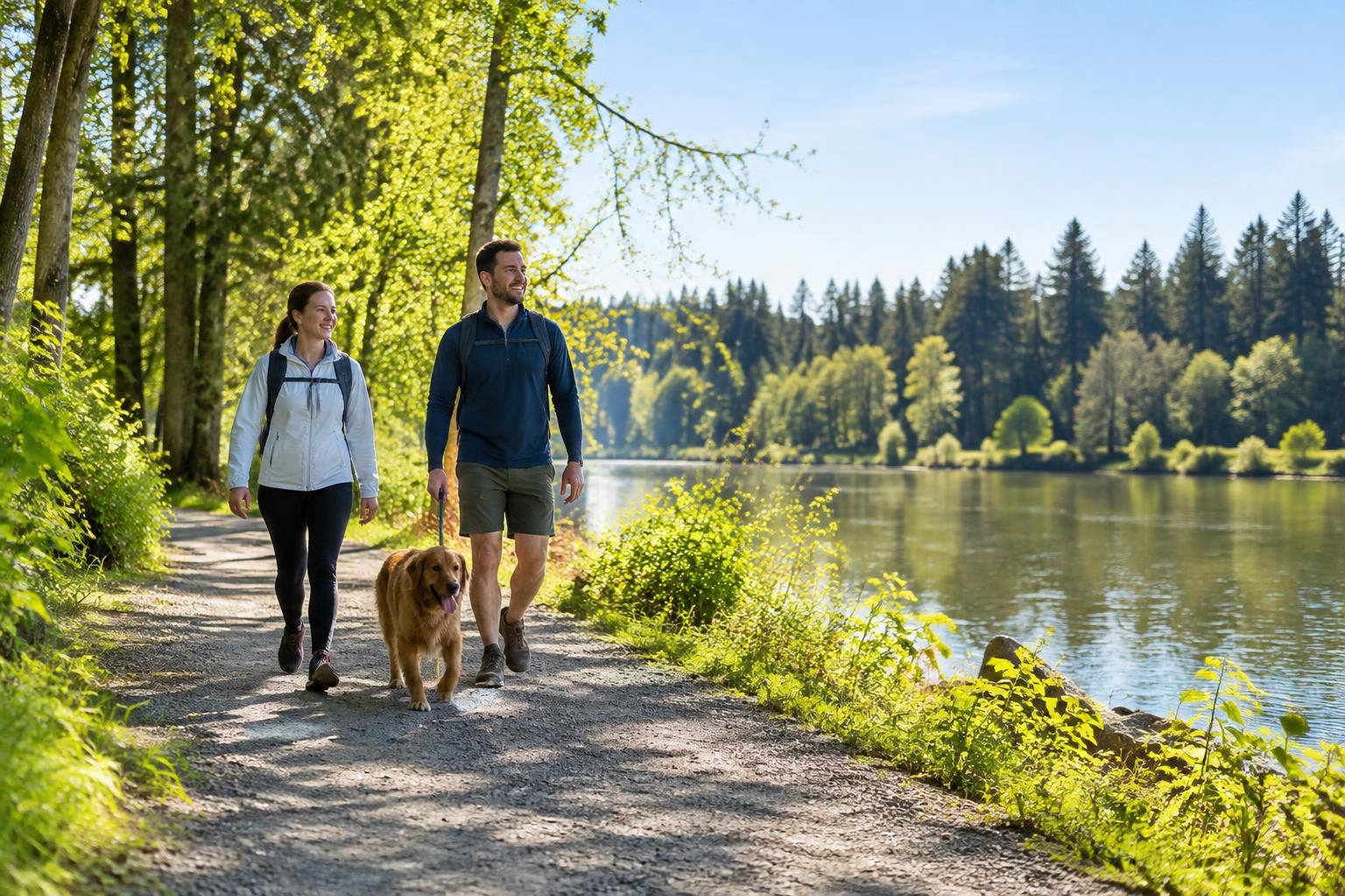Illustrative people naturally engaged in the article's homeownership or relocation topic accompanying Tumwater’s Best Parks and Trails for Everyday Outdoor Living