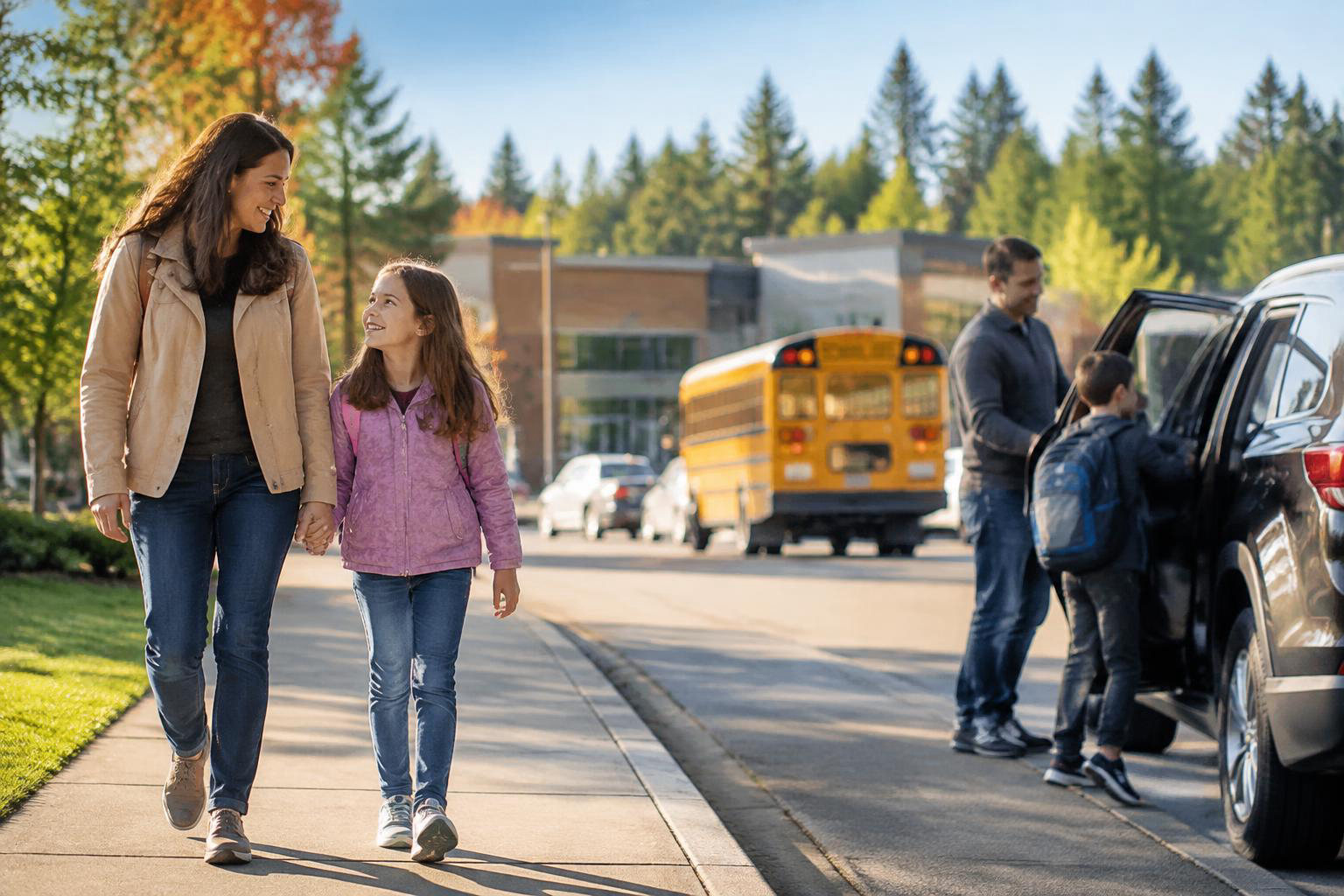 Illustrative people naturally engaged in the article's homeownership or relocation topic accompanying Tumwater Schools and Commutes: A Homebuyer’s Guide to Daily Routines