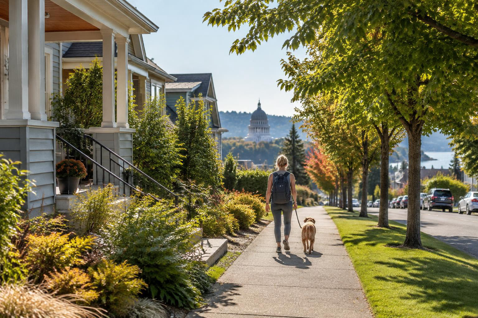 Illustrative a residential exterior or neighborhood streetscape accompanying Walkable Living in Olympia: Finding a Home That Fits Your Downtown Routine